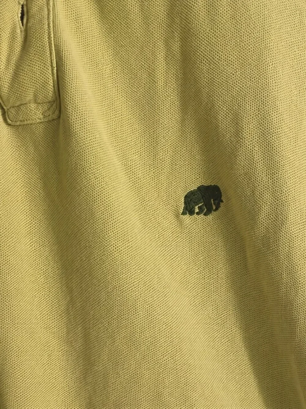Banana Republic Men’s Polo XL Yellow Green Bear Logo 100% Cotton